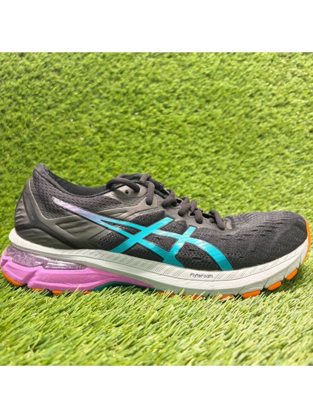 Asics GT 2000 9 Womens Size 8 Black Blue Athletic Trail Running Shoes Sneakers